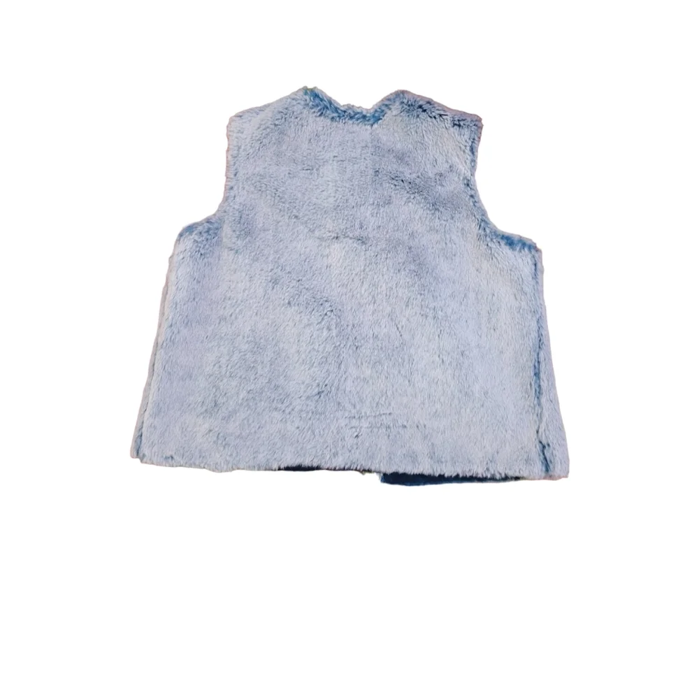 🌿Gymboree XS 4 Girls Frost Blue Faux Fur Vest Fully Lined